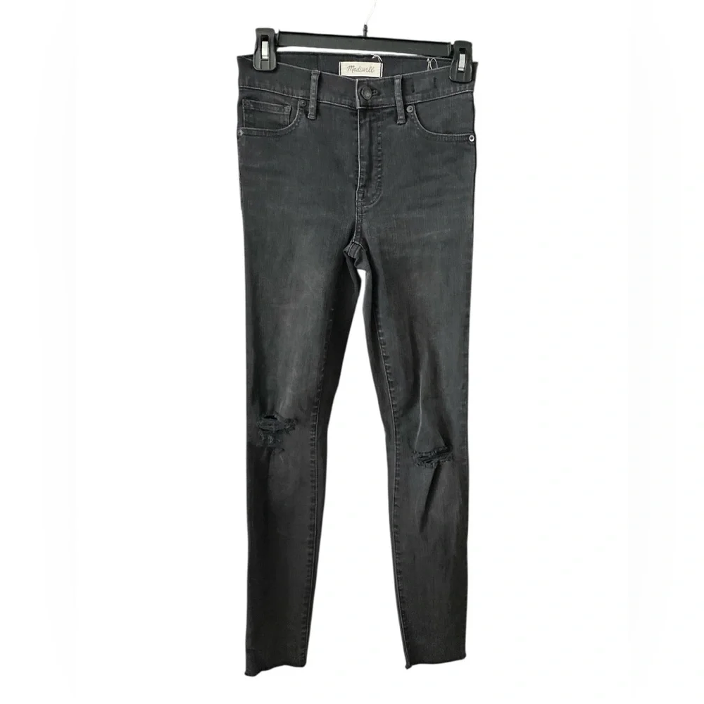 NWOT Madewell 9” High Rise Skinny Wash Black Jeans Size 24 - Picture 3 of 13